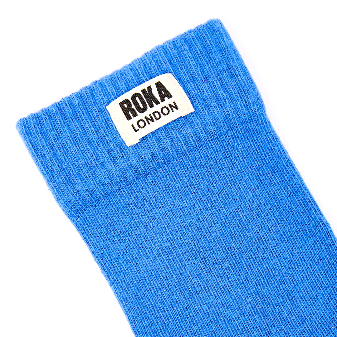 Wimbledon Crew Socks for Women in Malibu Blue
