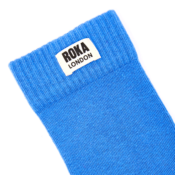 Wimbledon Crew Socks for Women in Malibu Blue