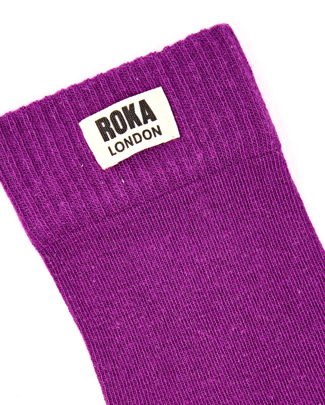 Wimbledon Crew Socks for Women in Mulberry