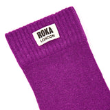 Wimbledon Crew Socks for Women in Mulberry