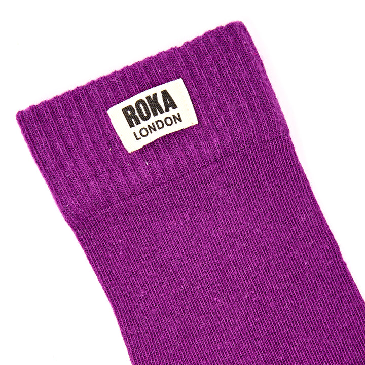 Wimbledon Crew Socks for Women in Mulberry
