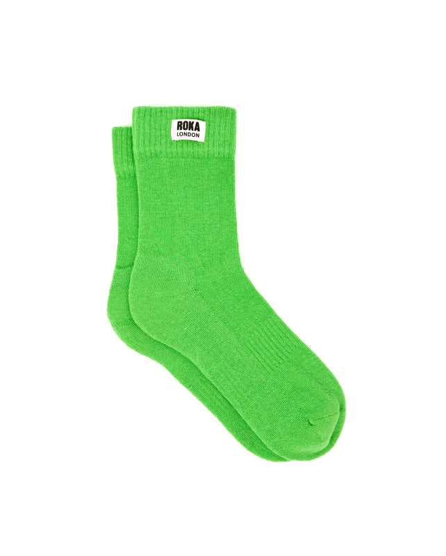 Wimbledon Crew Socks for Women in Online Lime