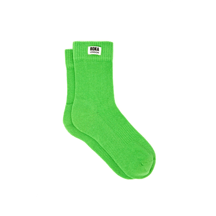 Wimbledon Crew Socks for Women in Online Lime
