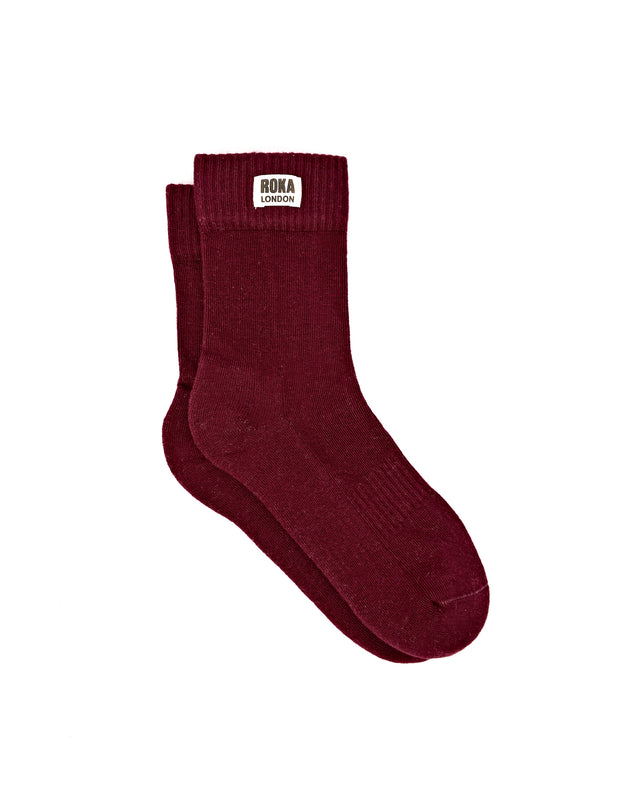 Wimbledon Crew Socks for Women in Plum