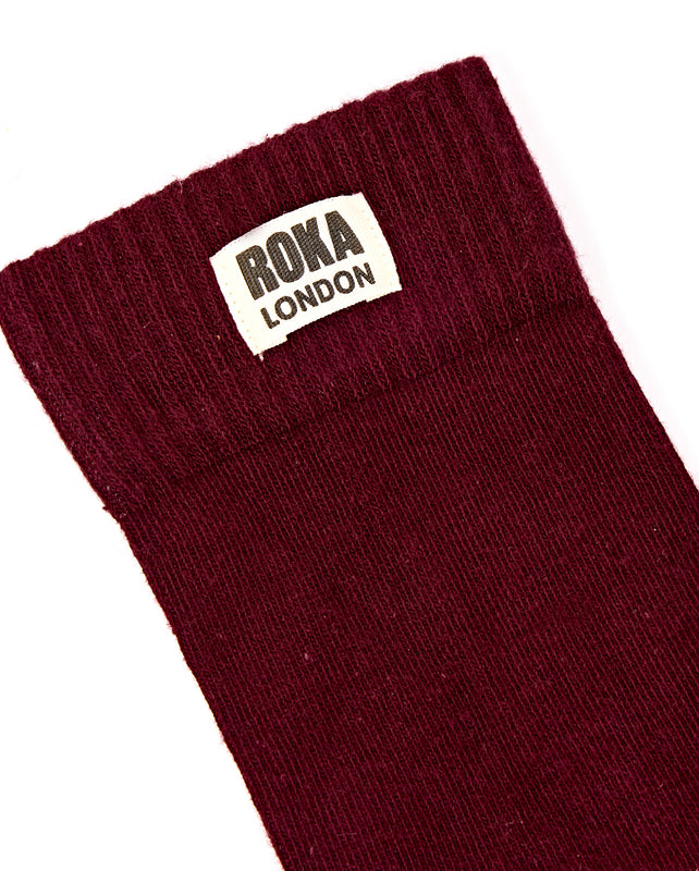 Wimbledon Crew Socks for Women in Plum