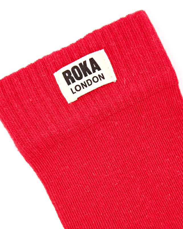 Wimbledon Crew Socks for Women in Scarlet