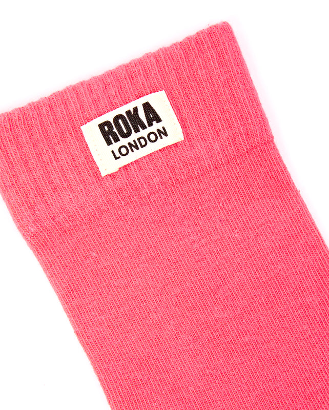 Wimbledon Crew Socks for Women in Sugar Coral