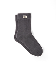Wimbledon Crew Socks for Women in Faded Black