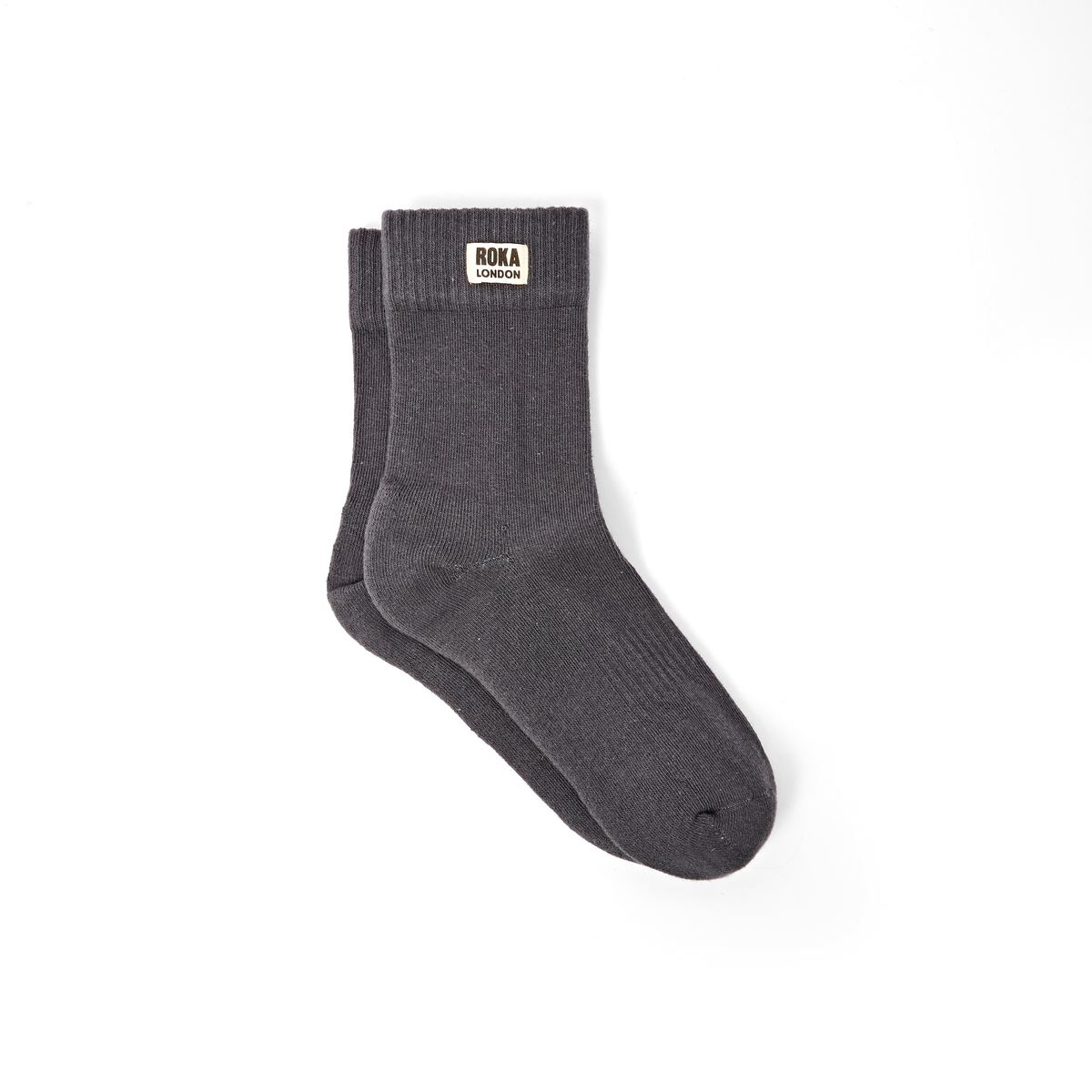 Wimbledon Crew Socks for Women in Faded Black