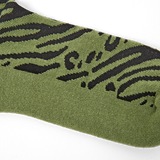 Wimbledon Crew Socks for Women in Green Animal