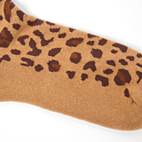 Wimbledon Crew Socks for Women in Leopard Sand