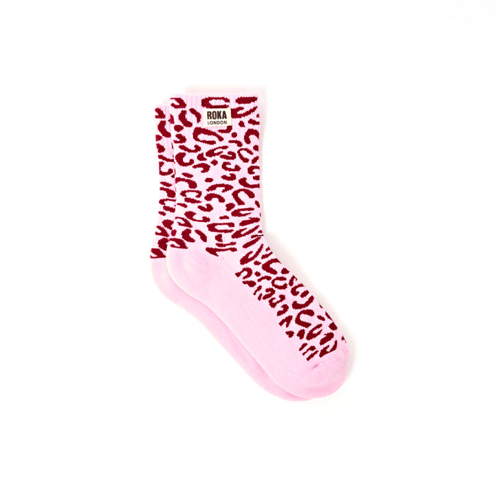 Wimbledon Crew Socks for Women in Vintage Ruby