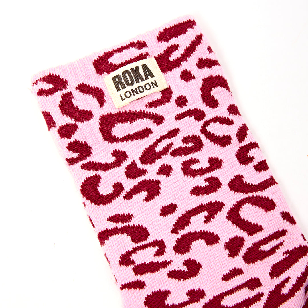 Wimbledon Crew Socks for Women in Vintage Ruby