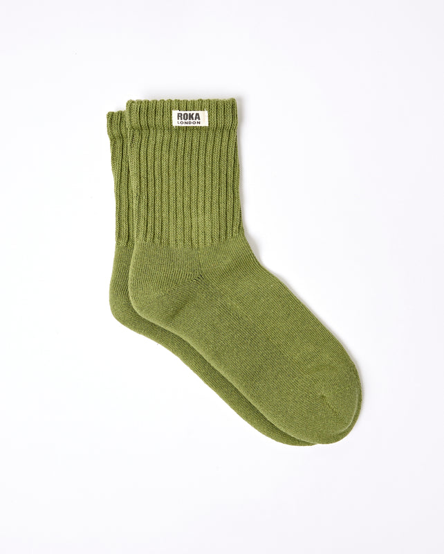 Windsor Crew Socks for Men in Avocado