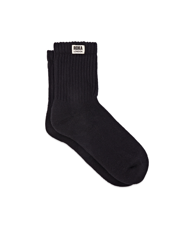 Windsor Crew Socks for Men in Black