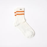 Windsor Stripe Crew Socks for Men in Burnt Orange