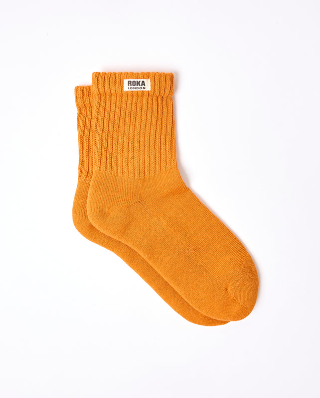 Windsor Crew Socks for Men in Burnt Orange
