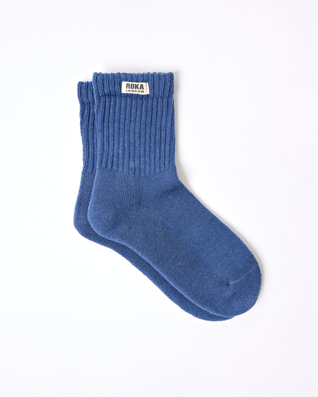 Windsor Crew Socks for Men in Coastal Blue