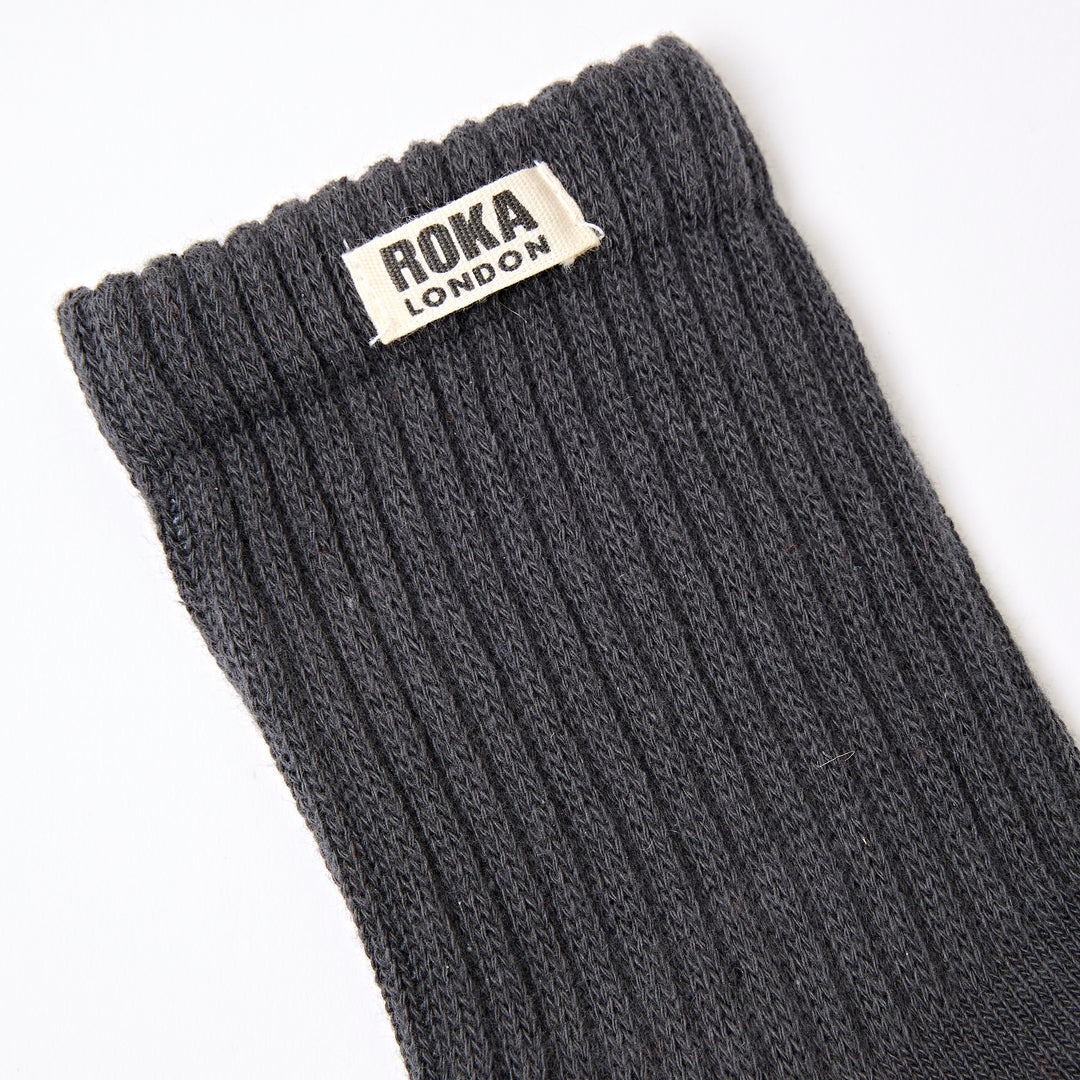 Windsor Crew Socks for Men in Faded Black