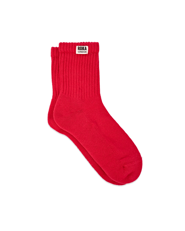 Windsor Crew Socks for Men in Scarlet