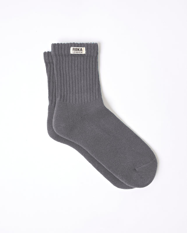 Windsor Crew Socks for Men in Smoke