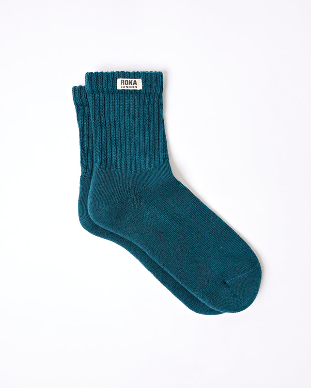 Windsor Crew Socks for Men in Teal