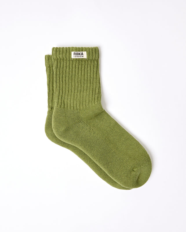 Windsor Crew Socks for Women in Avocado