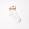 Windsor Stripe Crew Socks for Women in Avocado/Pink Carnation