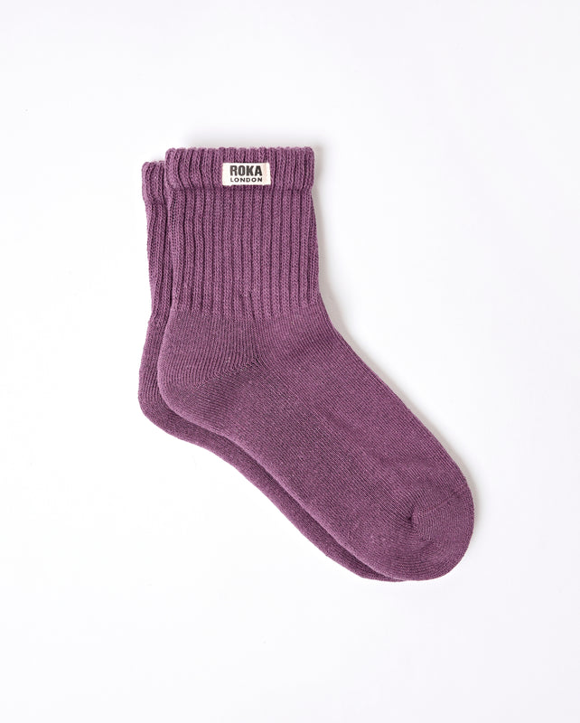 Windsor Crew Socks for Women in Berry