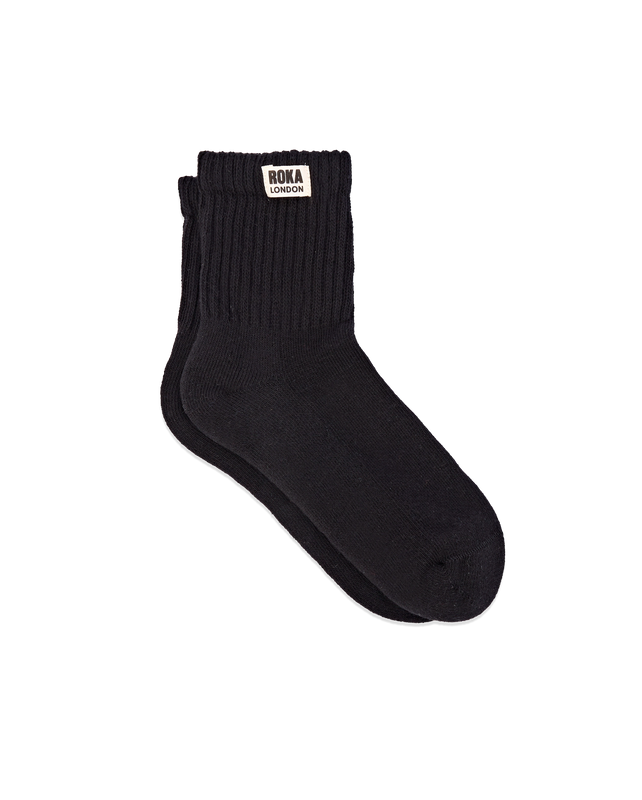 Windsor Crew Socks for Women in Black
