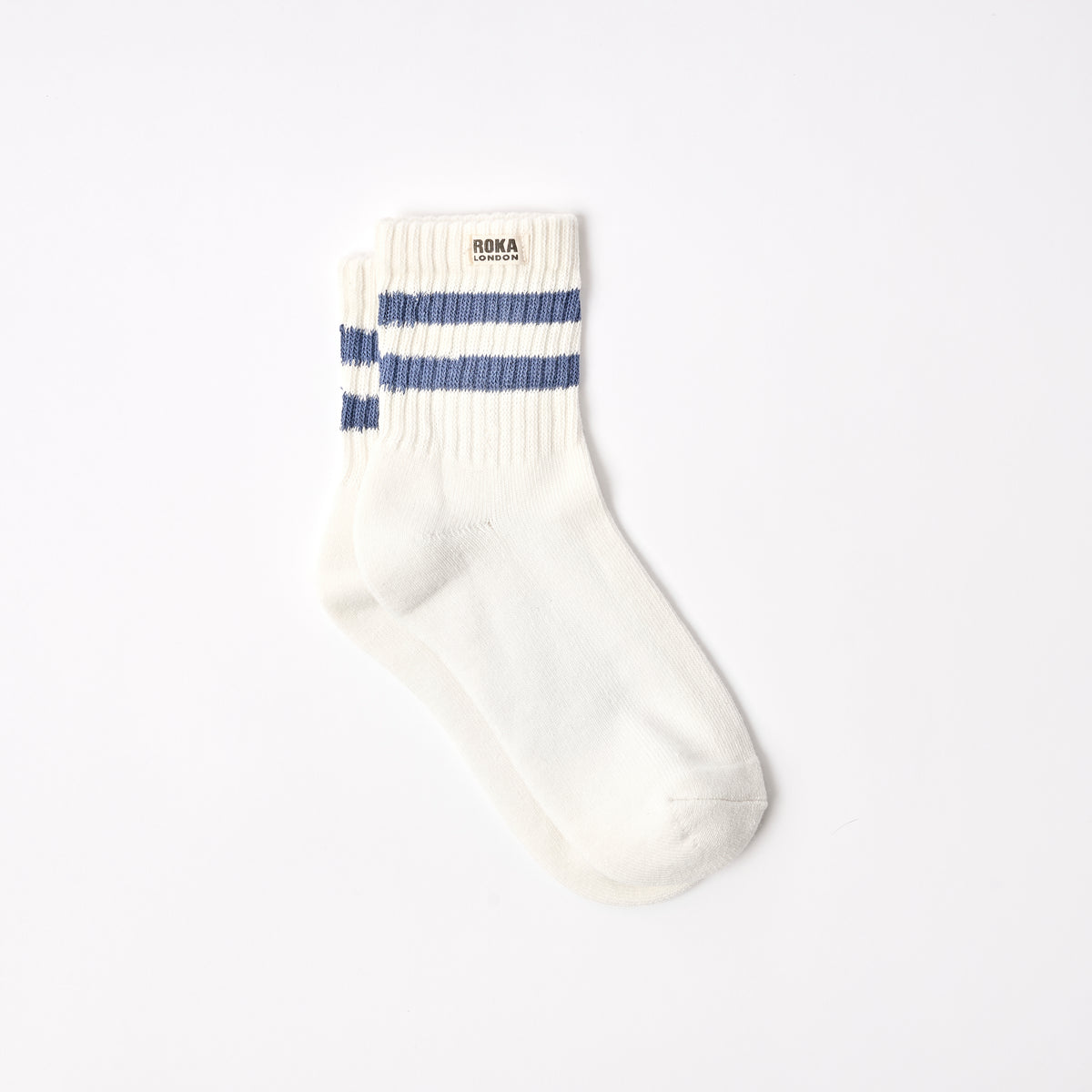 Windsor Stripe Crew Socks for Women in Coastal Blue