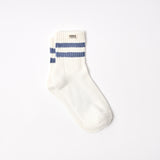 Windsor Stripe Crew Socks for Women in Coastal Blue