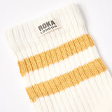 Windsor Stripe Crew Socks for Women in Corn