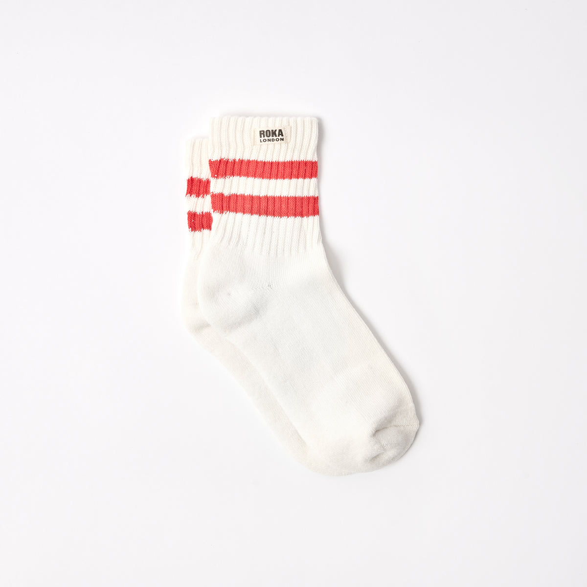 Windsor Stripe Crew Socks for Women in Cranberry