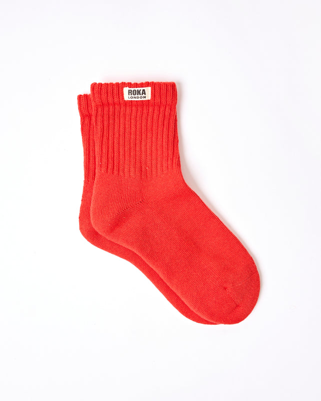 Windsor Crew Socks for Women in Cranberry