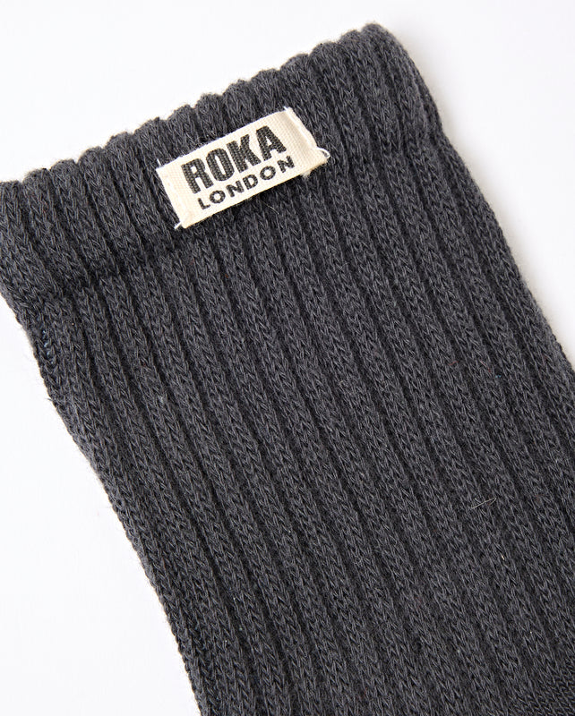 Windsor Crew Socks for Women in Faded Black