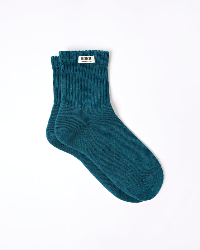 Windsor Crew Socks for Women in Teal