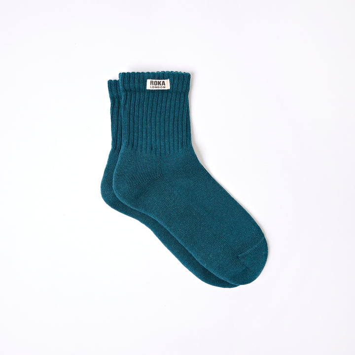 Windsor Crew Socks for Women in Teal