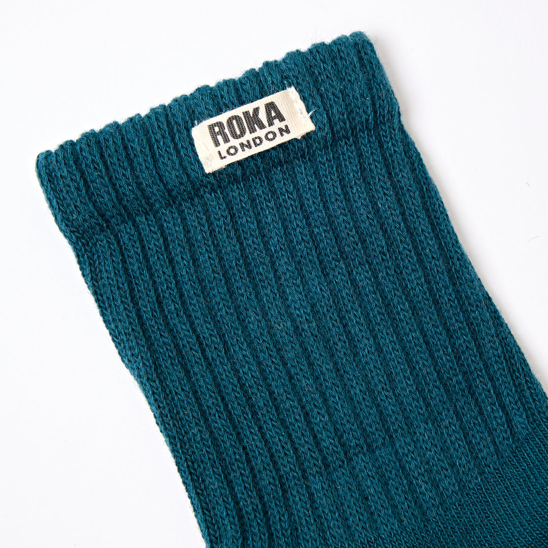 Windsor Crew Socks for Women in Teal
