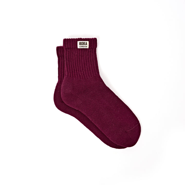 Windsor Crew Socks for Women in Plum
