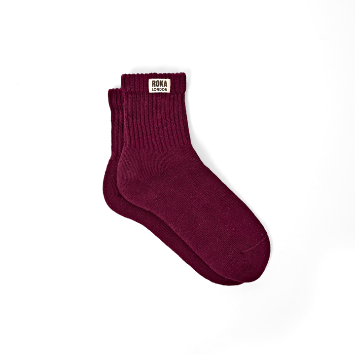Windsor Crew Socks for Women in Plum