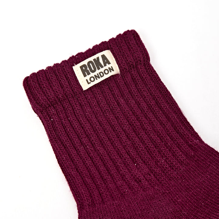 Windsor Crew Socks for Women in Plum