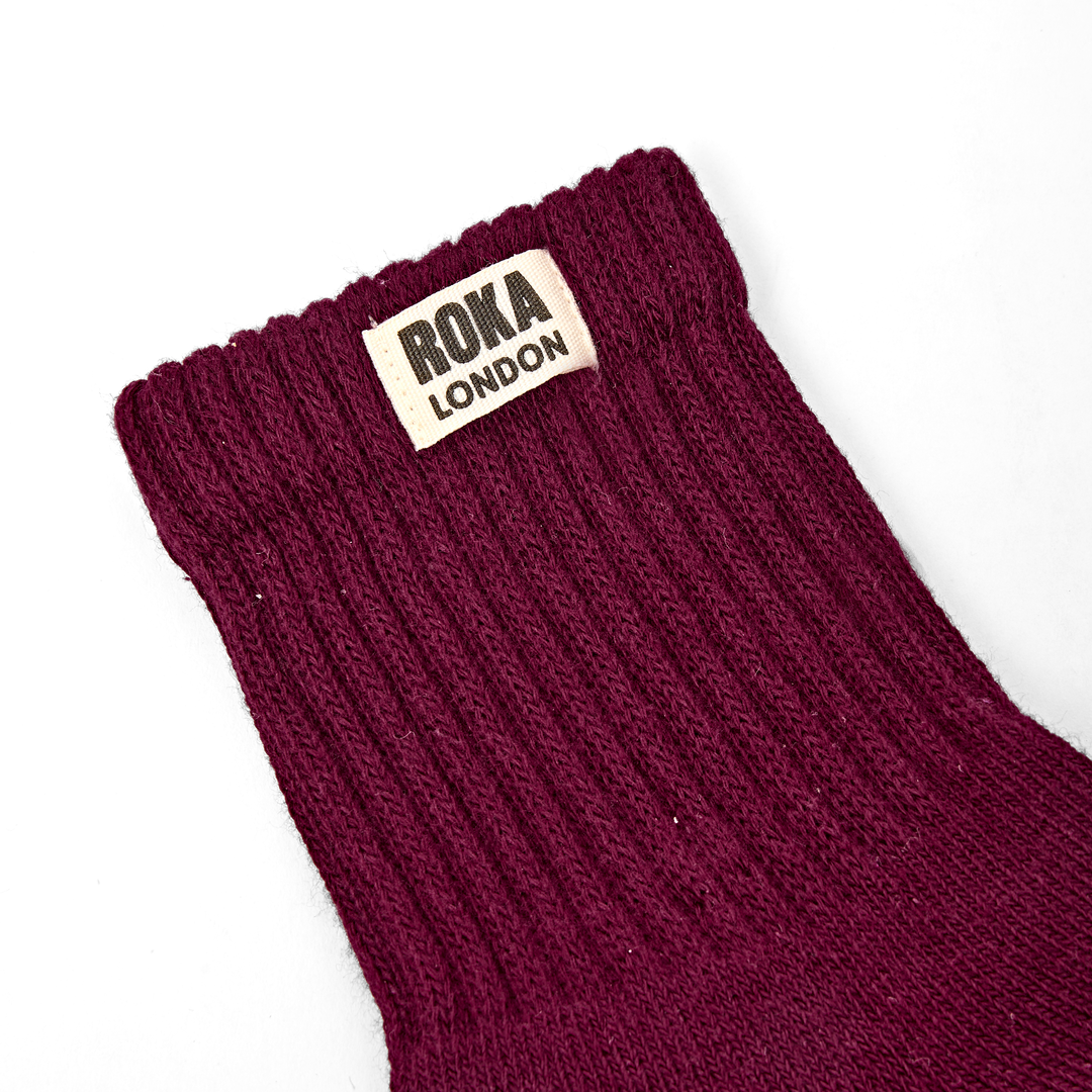 Windsor Crew Socks for Women in Plum