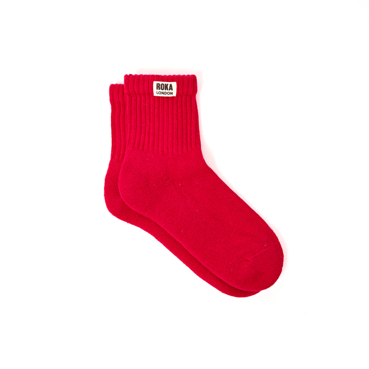Windsor Crew Socks for Women in Scarlet