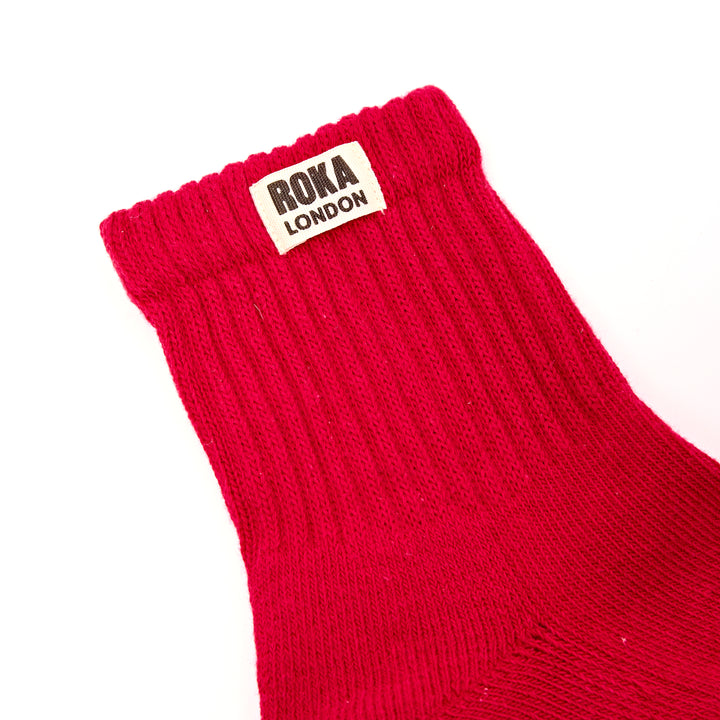 Windsor Crew Socks for Women in Scarlet