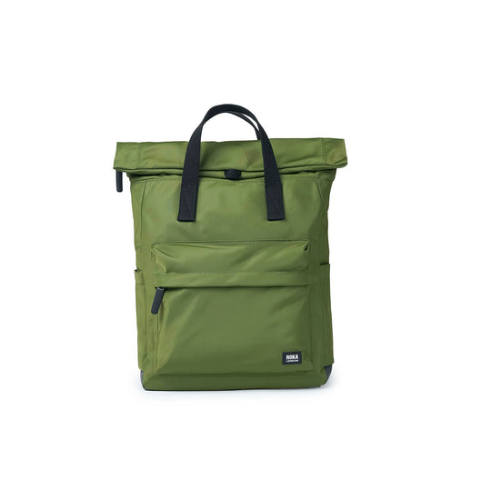 ROKA London Canfield B Recycled Nylon Backpack - Large Roll-Top Laptop Bag With Side Pockets