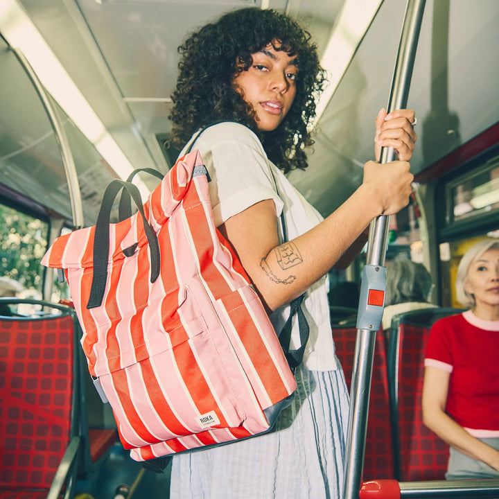 Canfield Roll Top Backpack in Seaside Stripe