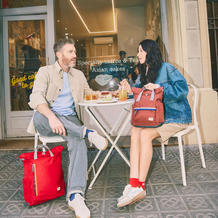 Canfield Roll Top Backpack in Henna Stripe