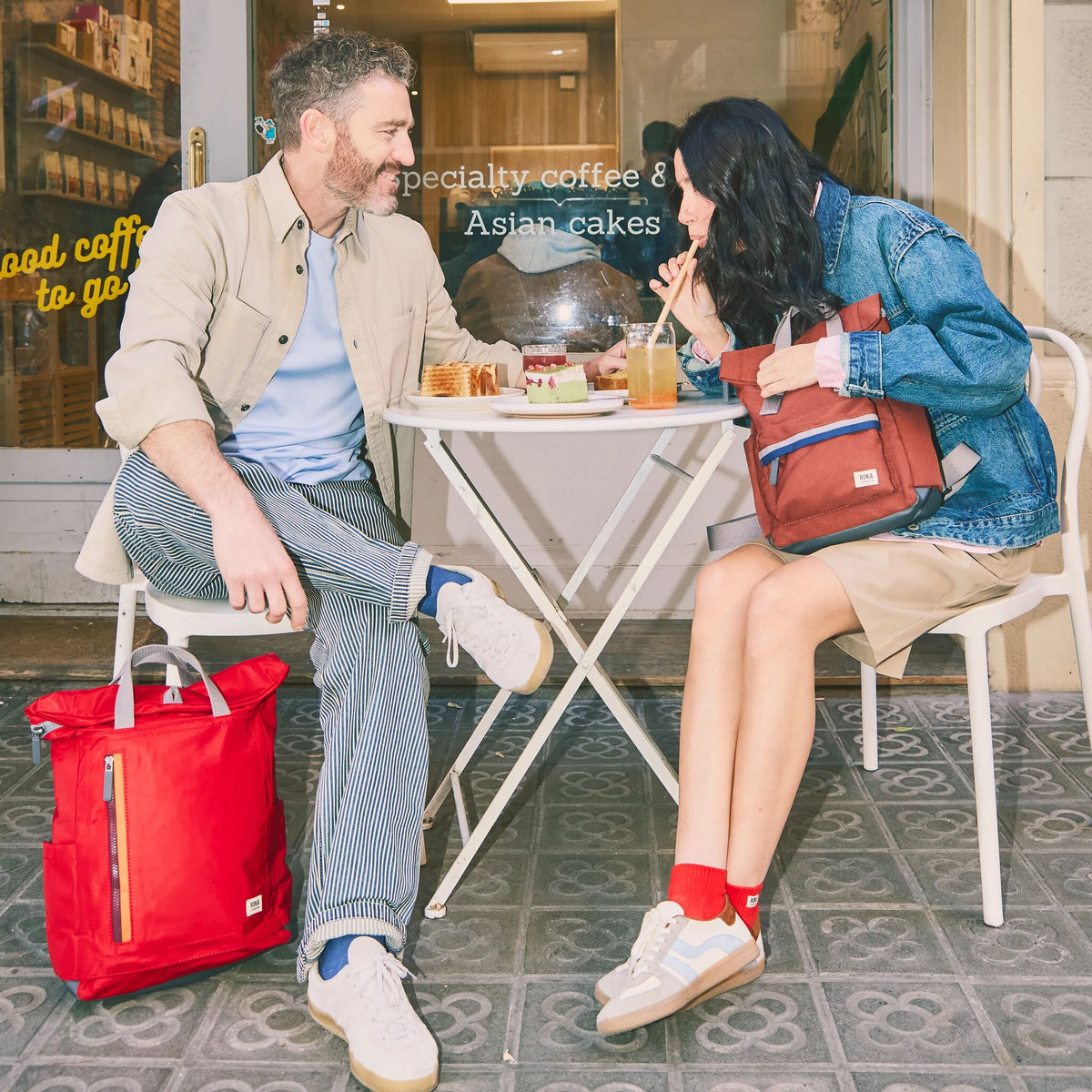 Camden J Backpack in Cranberry Stripe