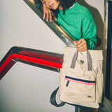 Canfield Roll Top Backpack in Wax Paper Stripe